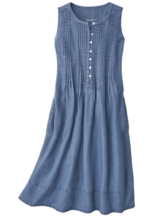 Coldwater Creek Dresses & Skirts - NWT Coldwater Creek Floria TENCEL Dress Sleeveless Pintuck Button Front Small